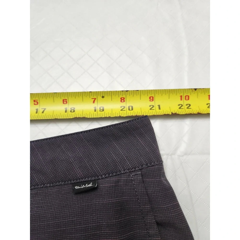 Travis Mathew Shorts Mens 38 Purple Microstripe Golf Chino Performance Stretch